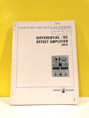 HP Differential/DC Offset Amplifier 1803A Operating and Service Manual