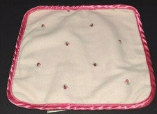 RARE Cuddlebabe Blankee Lovey Security Blanket Pink Satin Beige Fleece Hearts