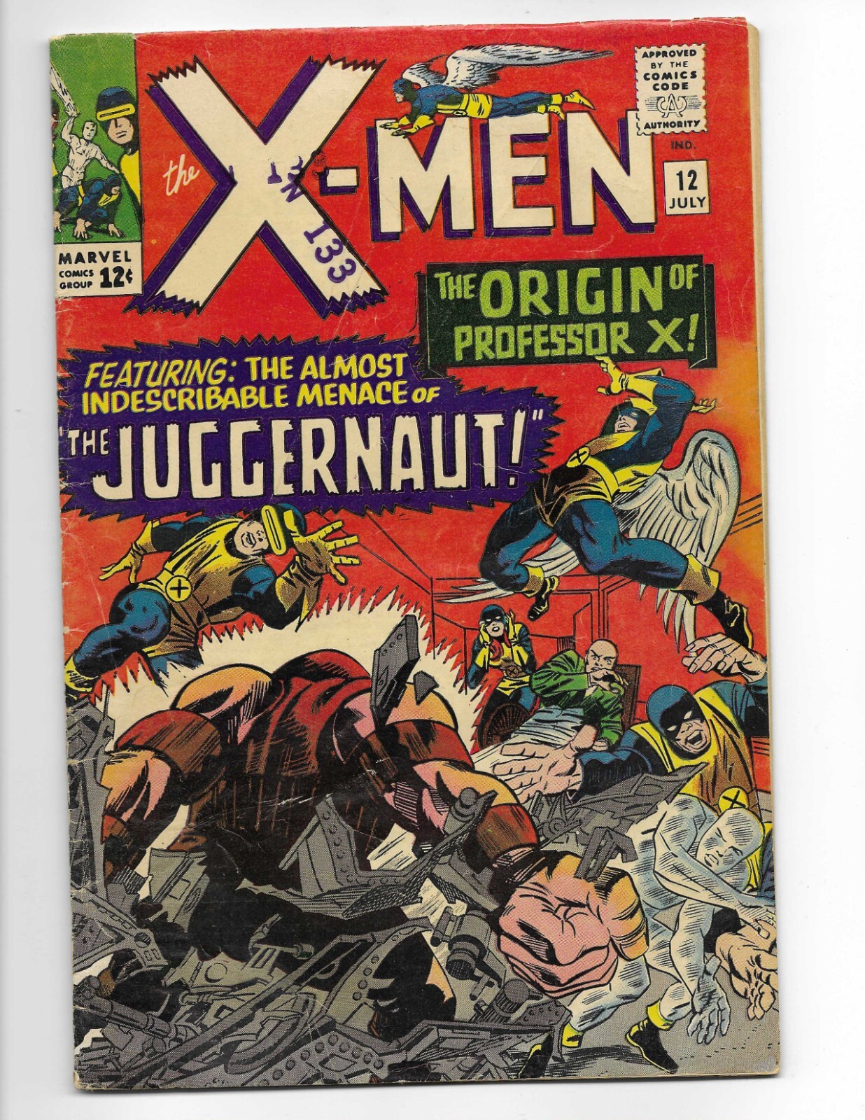 X-Men 12 1965 Marvel Comics en muy buena condición 4,0 primera aplicación Juggernaut origen Professor X Beast