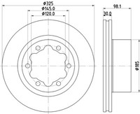 Hella Pagid 2X Bremsscheiben Hinten BelüFtet Beschichtet FüR VW Crafter Kasten