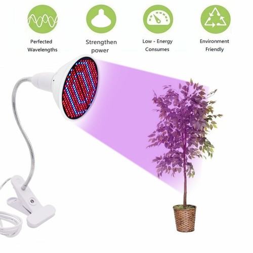 200 LED Grow Light Bulb Full Spectrum Lamp Kit For Indoor Plants w/ Clip Bracket - Picture 2 of 12