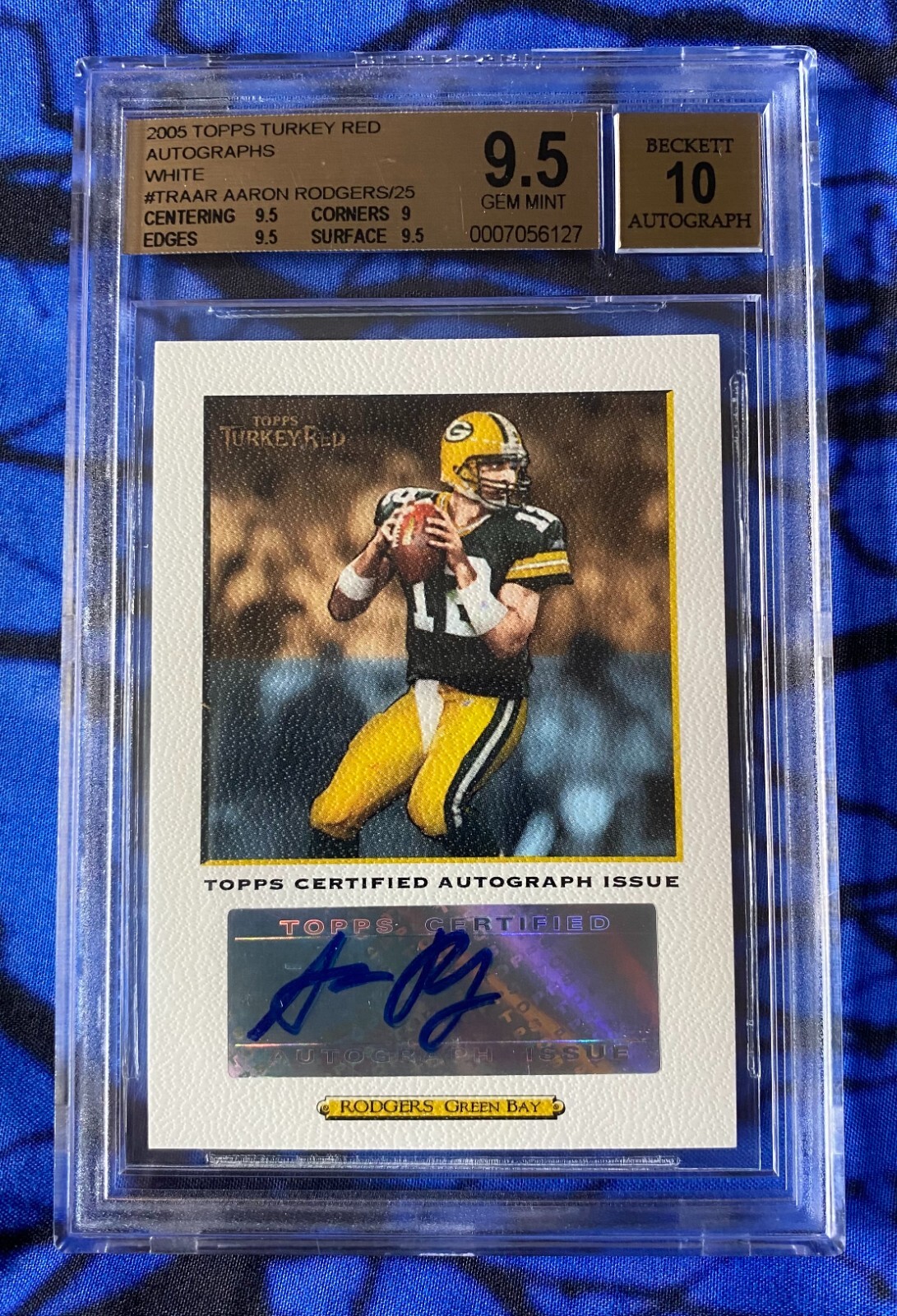 Aaron Rodgers 2005 Topps Turkey Red Autograph White #19/25 #TRAAR BGS 9.5 |  eBay
