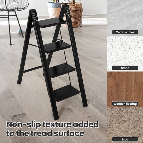 Folding 4 Step Stool, 330Lbs Capacity Stepping Stool,Step Ladder 4 Step - Picture 5 of 6