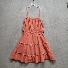 Express Women Dress Medium Orange Cami Tiered Sleeveless Lined NWT