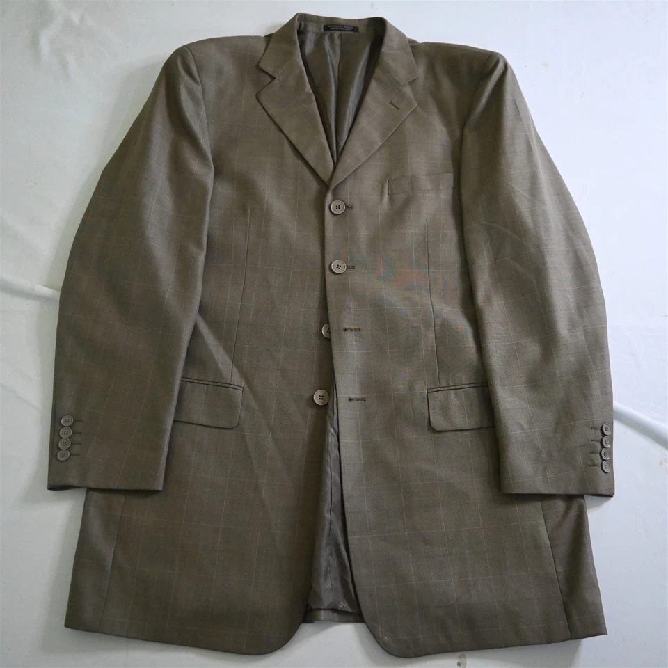 Vittorio St Angelo 44L 36x32 Marrón Ventana 3 Piezas Chaleco Chaqueta Pantalones Traje Foto 2 de 4