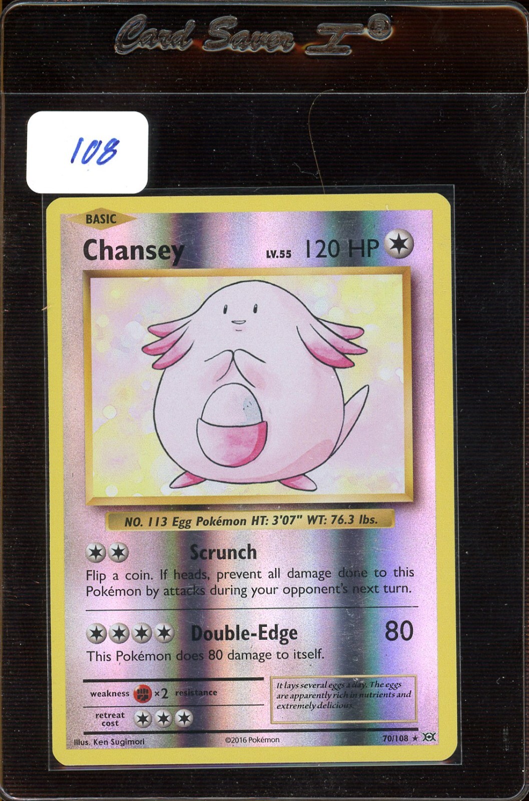 Chansey - XY Evolutions - Reverse Holo - 70/108 - Pokemon Card - EXC / Near Mint