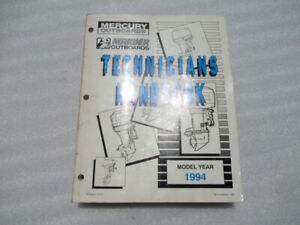 Mercury Outboards Technicians Hand Book Model Year 1994 Manual P/N 90