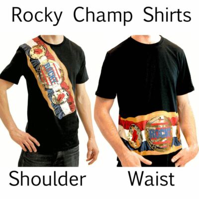 CHOOSE Shoulder / Waist Adult Movie Rocky Balboa Championship Belt T-Shirt Tee