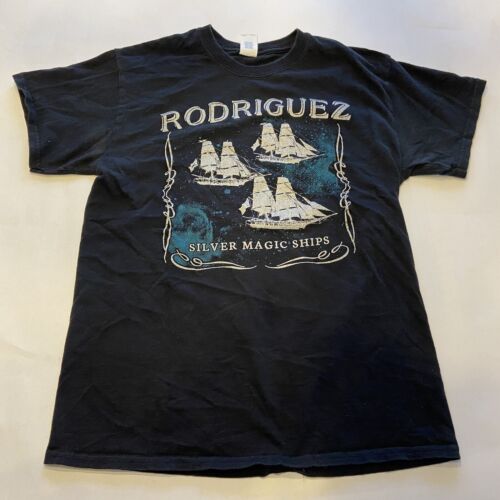 Sixto Rodriguez Sugar Man  Silver Magic Ships Black Graphic T Shirt Sz M - Picture 1 of 5