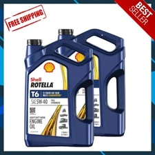 COMBO 2 PACK🔥 Shell Rotella T6 Full Synthetic 5W-40 Diesel Engine Oil, 1 Gallon