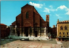 BOLOGNA Basilica of S. Petronio Old Bus Vintage Continental Postcard CA2
