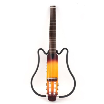 electric classical guitar silent nylon string headless built in effect travel