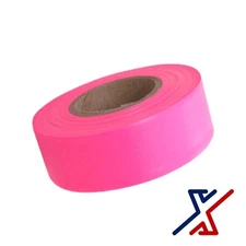 Neon Pink High Visibility Flagging Tape / Camping Ribbon by X1 Tools