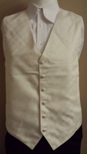 Ivory Full Back Formal Tuxedo Vest - Large - Patterned Chateau 