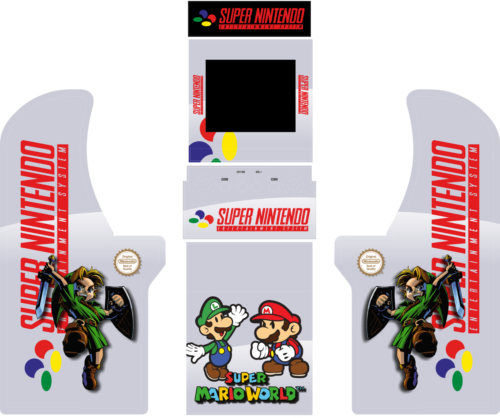 Arcade 1UP Cabinet graphics / artwork full cabinet - Super Nintendo (SNES) Theme - Picture 1 of 1