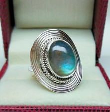 Labradorite Ring 925 Sterling Silver Handmade Gemstone jewelry Gift For Her R89