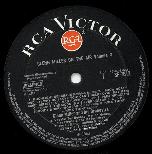 GLENN MILLER On The Air Volume 3 Vinyl Record Album LP RCA Victor 1963 Jazz Band - Picture 2 of 6