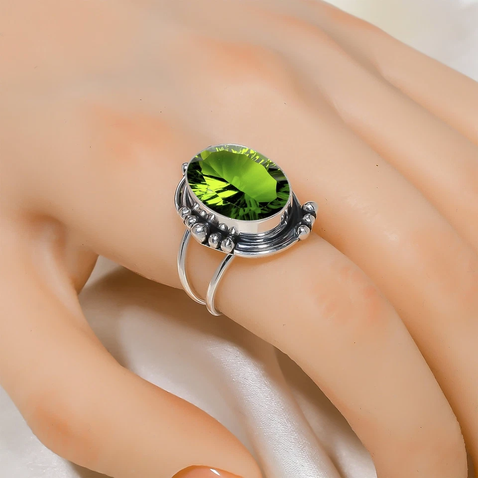 Peridot Gemstone 925 Sterling Silver Jewelry Ring, Designer Ring, Gift For Her - Image 3 of 4