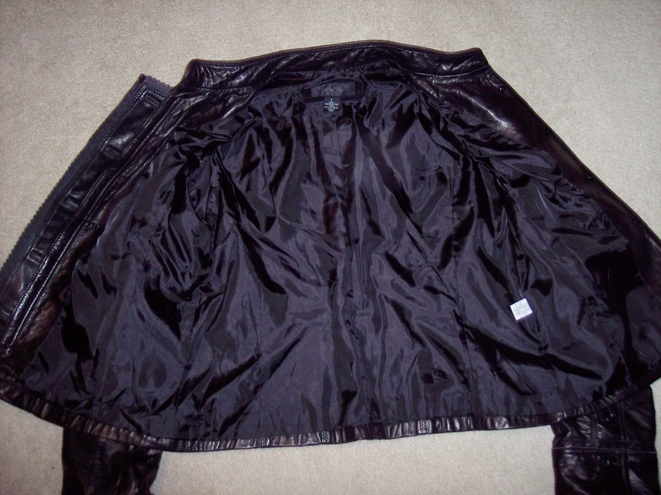 Chaqueta de cuero genuino Style Co L Foto 2 de 4