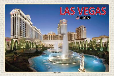 Holzschild 18x12 Las Vegas USA Caesars Palace Hotel Casino Wand Deko Bar Kneipe