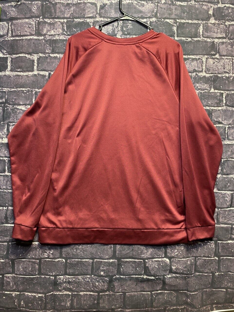 Nike DriFit Sweater Men XL Red Long Sleeve Fleece Lined Logo Shimmer Shine Sport thumbnail 2