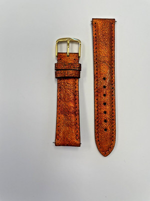 18mm Matte Burnt Orange Genuine Leather Watch Band - MADE IN USA