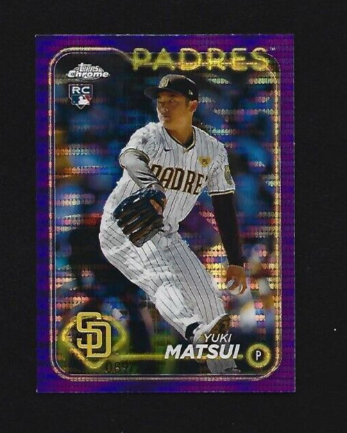 2024 Topps Chrome Yuki Matsui RC #116 Sonar Purple Refractor 89/275 Padres