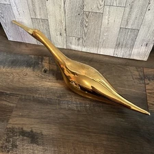 Vintage JARU 1985 18k Gold Pottery Bird Duck Swan Sculpture Rare *READ!*