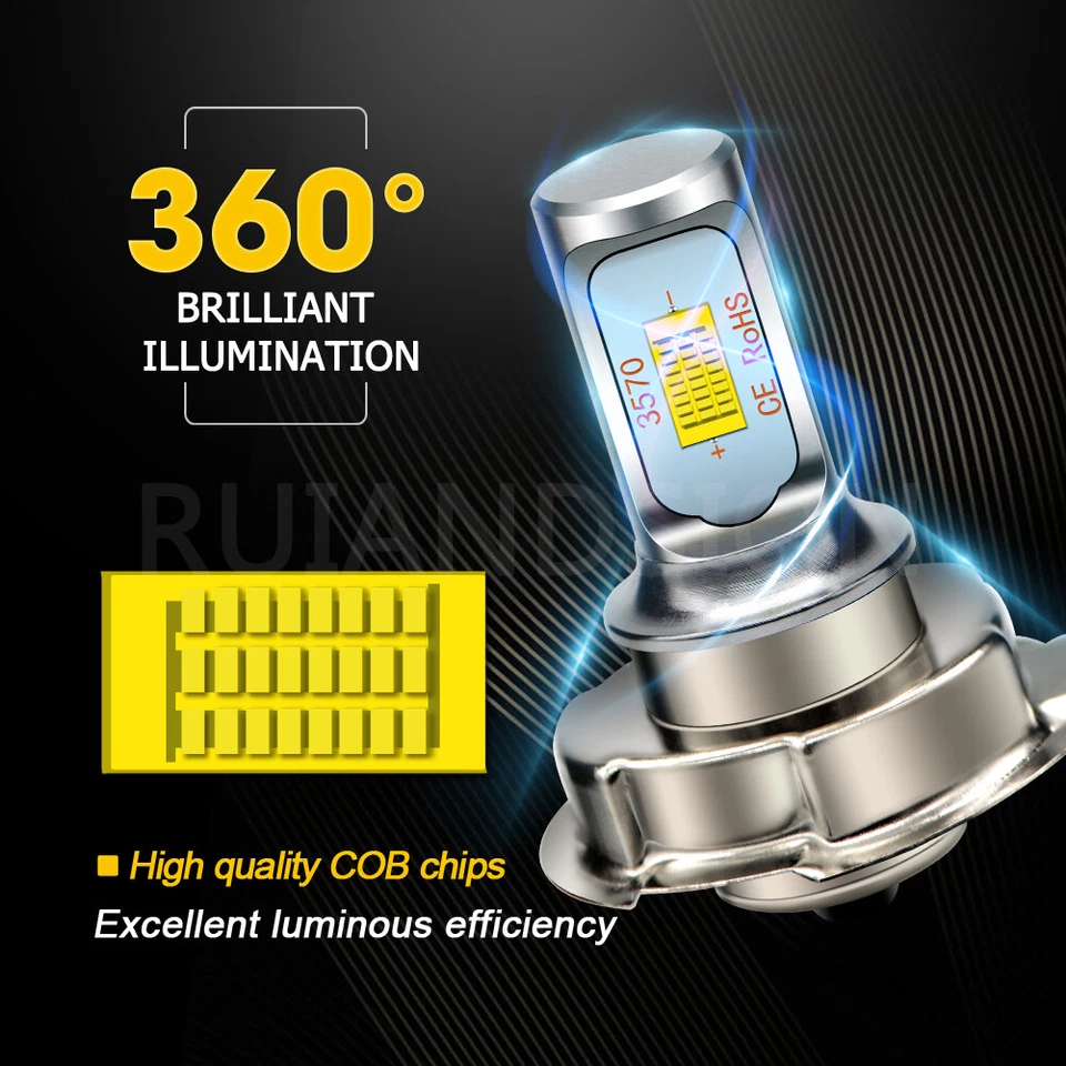 Weiß P26S COB Motorrad Roller Moped Scheinwerfer Birne DRL Lampe DC 10-30V - Bild 4 von 4