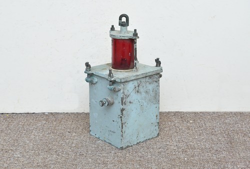 antike alte Schiffslampe Vintage "nicht unter Kontrolle" Leuchte Kupfer Batterielampe - Bild 4 von 9