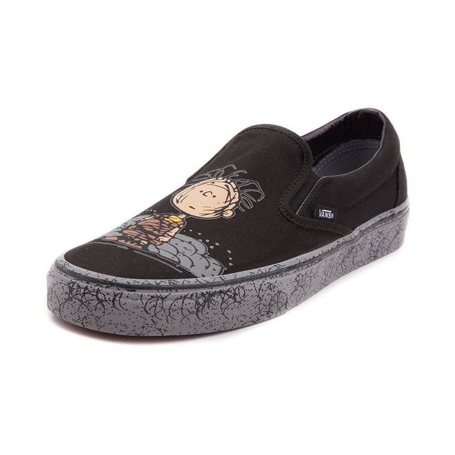 black and brown slip on vans