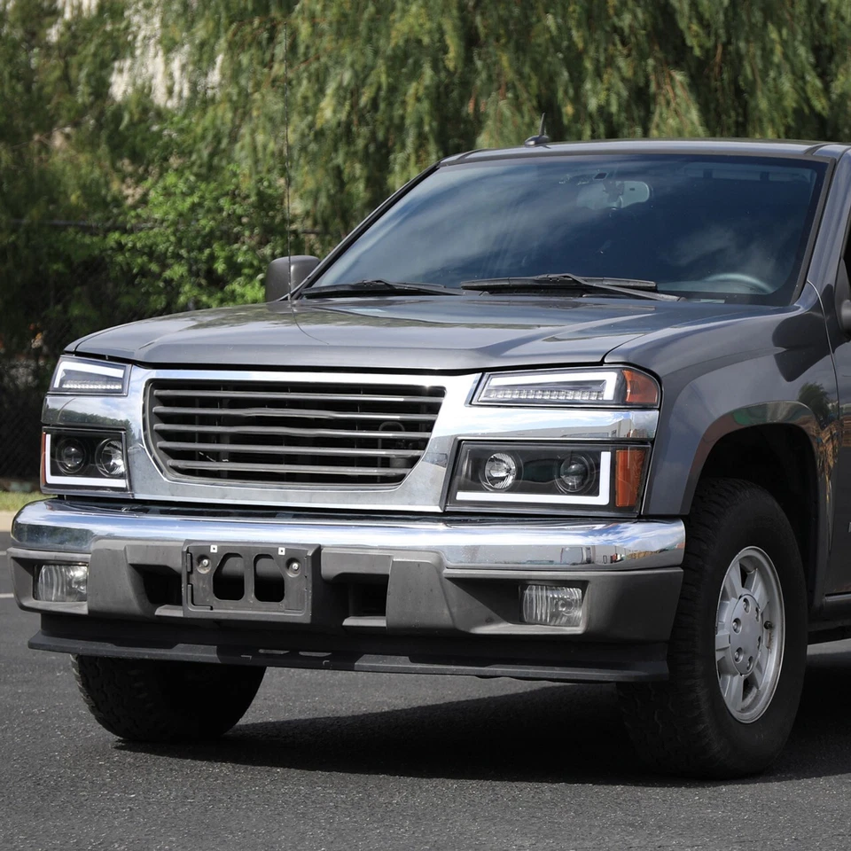 For Colorado Canyon 04-12 Projector Headlight + LED Sequential Turn Signal Black - Image 4 of 4