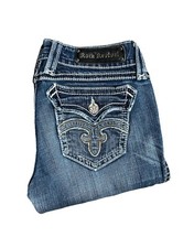Rock Revival Debbie Boot Jeans Women  s Size 29 x 32 Bootcut Medium Wash READ