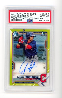 2021 Bowman Chrome YELLOW AUTO #CPA-GR Gabriel Rodriguez - PSA 10 