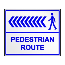 Industrial Decals Horizontal Vinyl Stickers Pedestrian Route Left Direction Sign