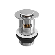 Pop Up Basin Waste SLOTTED Bathroom Chrome Sink Push Button Click Clack