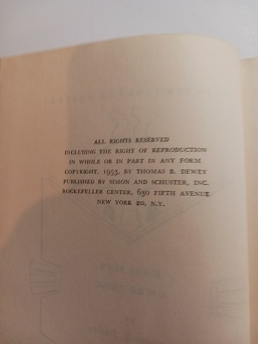 Thomas B Dewey Every Bet's A Sure Thing 1953 1st Print /BC Edition Vintage Book - Picture 7 of 9