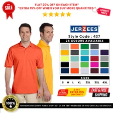 Jerzees 437 Adult Cotton/Polyester Short Sleeve SpotShield Jersey Polo Shirt