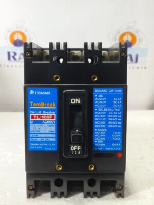 TERASAKI TL-100F TEMBREAK 75A 3POLE CIRCUIT BREAKER MCCB AC690V TL100F FREE SHIP