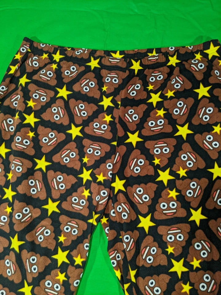 Pantalones para dormir de punto de caca negra marca Emoji para hombre pantalones de salón pantalones de pijama (42 pulgadas) Foto 2 de 4