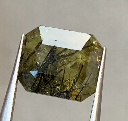 5.3 Ct Natural Rutile Sphene/Titanite Emerald cut Loose Gemstone @Pakistan. - Picture 7 of 9