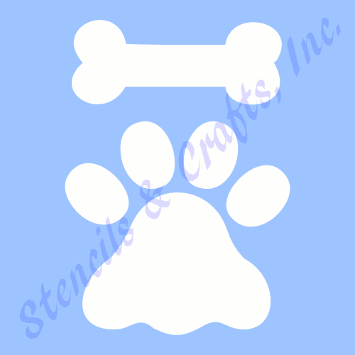 PFOTENABDRUCK SCHABLONE KNOCHENSCHABLONEN BASTELN SCRAPBOOK VORLAGE NEU MALEN KUNST 6" X 5" - Bild 1 von 1