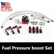 Racing Adjustable Fuel Pressure Regulator Kit Oil 0-100psi Gauge AN-6 Fitting