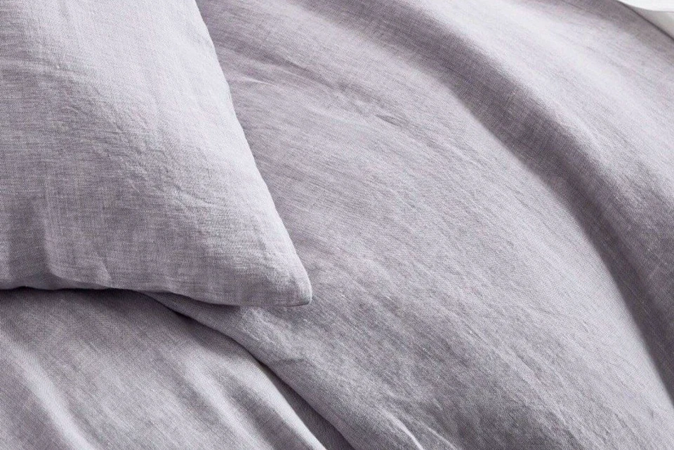 Capa de edredom West Elm Pottery Barn linho belga lilás mesclado tamanho QN NOVA ESGOTADA - Imagem 2 de 3