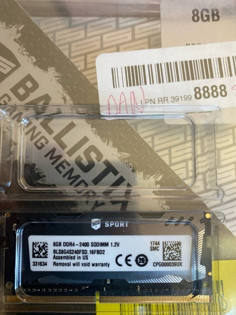 Ballistix Sport LT 8GB Single DDR4 2400 MT/s (PC4-19200) SODIMM