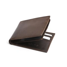 Style n Craft 391004 Bifold Pass-case Leather Wallet with Flap in Dark Brown