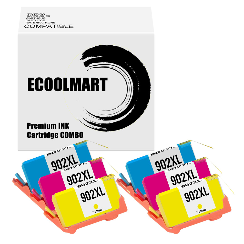 6PK CMY Ink Cartridge replace for HP 902XL Officejet Pro 6951 6962 6958 6970