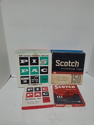 Lot Of 9 Scotch/Pic Pac/Rca Blank Used Reel To Reel Recording Tape 1970's Demo