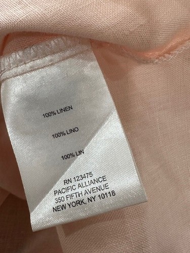 Ellen Tracy Linen Blend Tunic Top Tassel Roll Tab Sleeve Size M - Picture 16 of 17