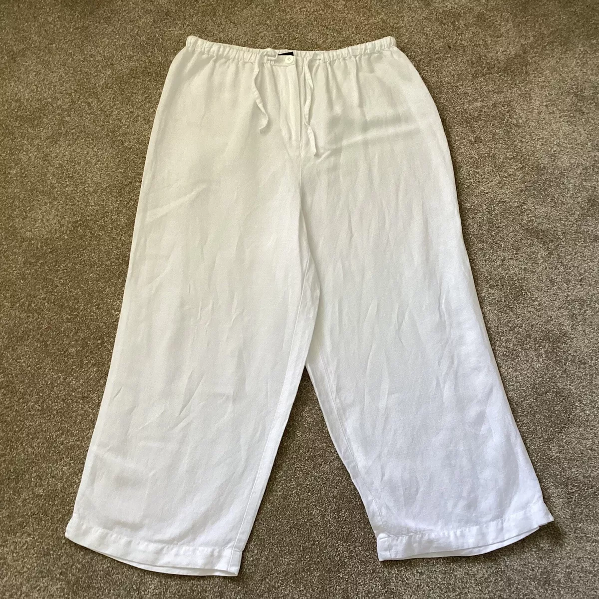 Debenhams white sales linen trousers